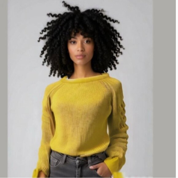 Revamped Yellow Sweater Knit size medium - Picture 1 of 15